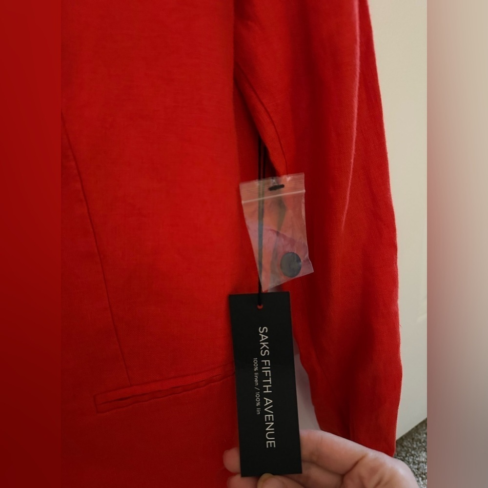 Saks Fifth Avenue Red Jacket Brand NWOT - Picture 4 of 14